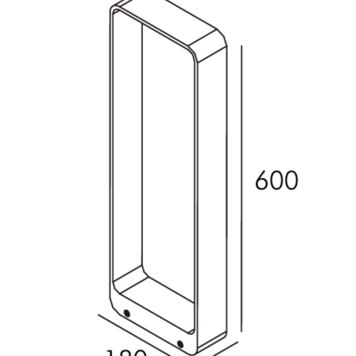 BOLLARD CORCOLEN 6W IP65 27K NEGRO 600MM