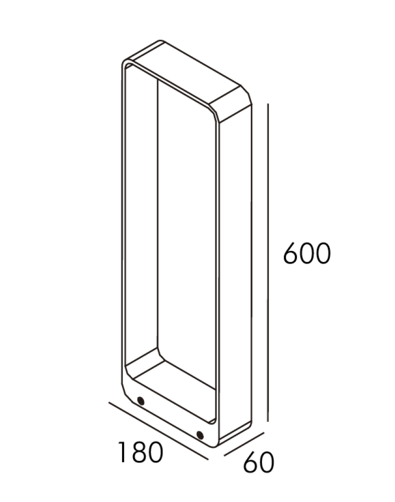 BOLLARD CORCOLEN 6W IP65 27K NEGRO 600MM