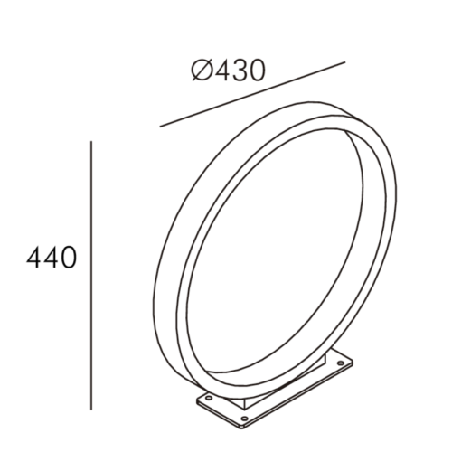 BOLLARD20RUA2043CM201.png BOLLARD RUA 5W IP65 27K NEGRO Φ430×438MM