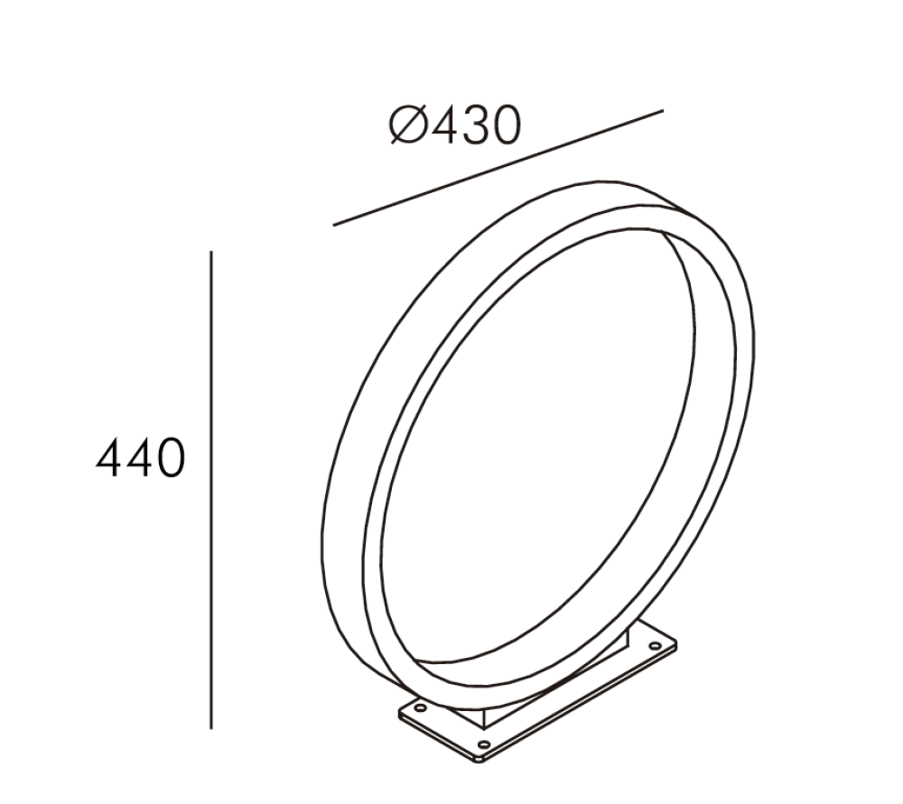 BOLLARD20RUA2043CM201.png BOLLARD RUA 5W IP65 27K NEGRO Φ430×438MM