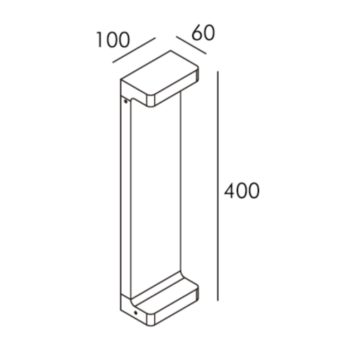 BOLLARD LLARETA 6W IP65 27K NEGRO