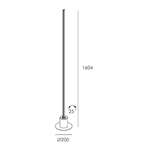LUMINARIA DE PIE ROSA FLOOR LAMP DIM 18W 30K NEGRO