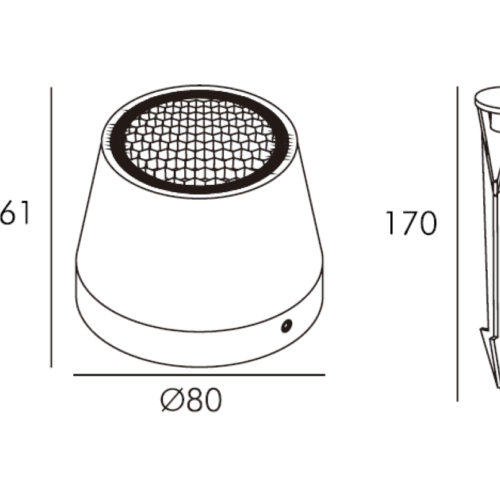 6682-1.png LUMINARIA DE PISO PATAGUA IP65 30K NEGRO Φ80×61MM