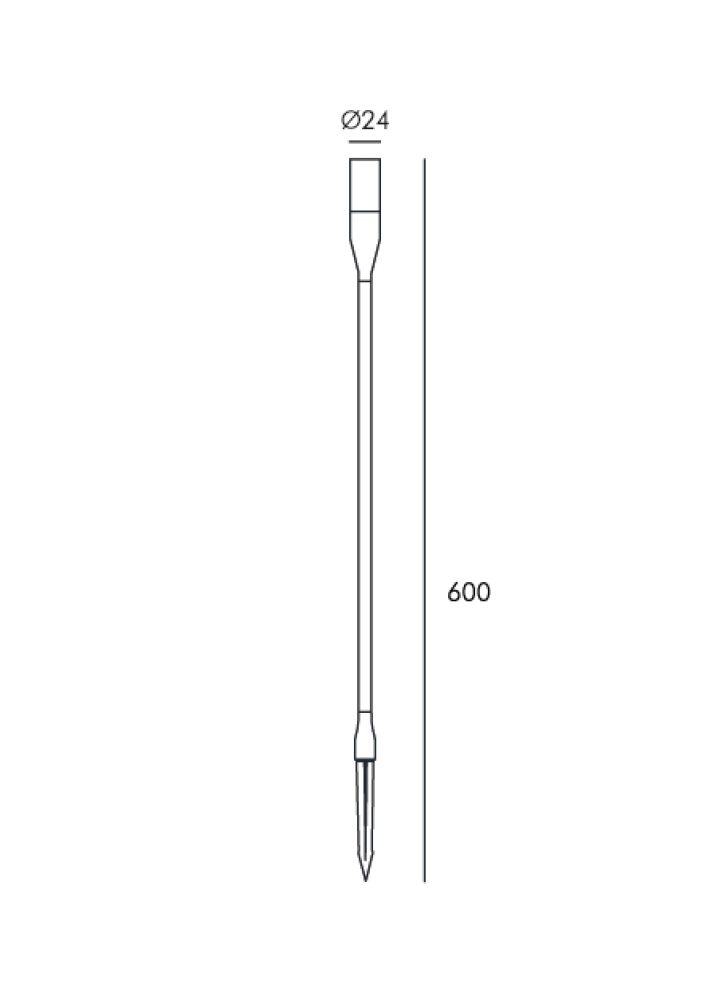 BOLLARD TRITOMA 1W IP65 30K NEGRO 24V