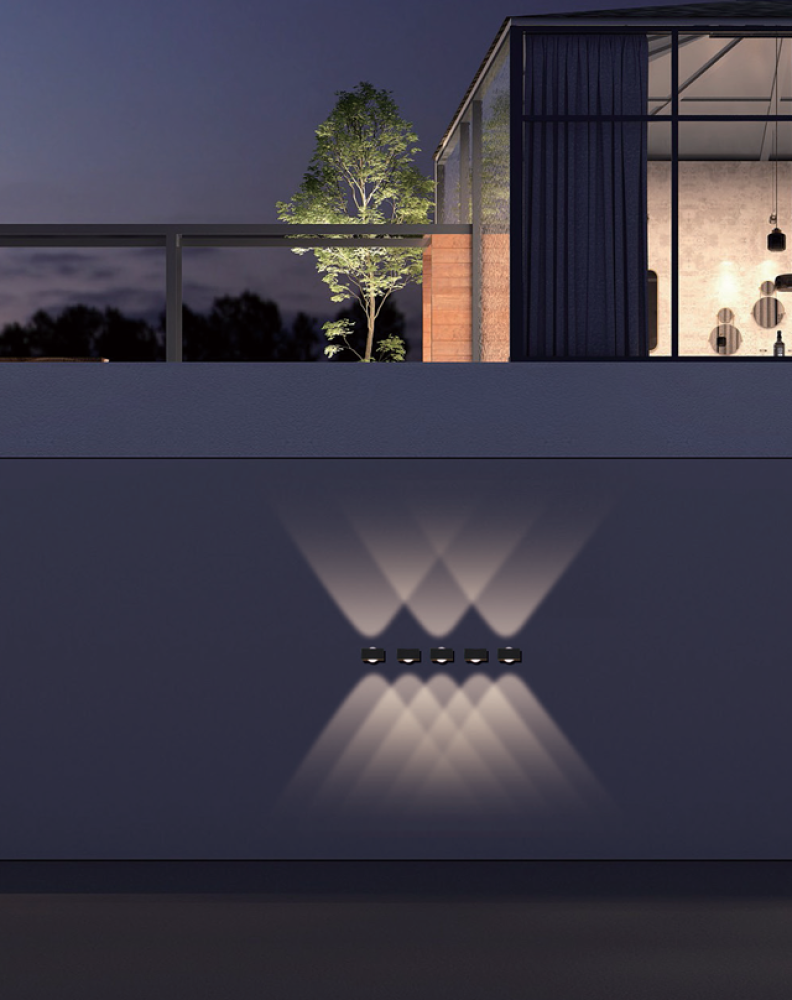 APLIQUE EXTERIOR GRACILE BIDIRECCIONAL IP65 27K NEGRO 2×1W