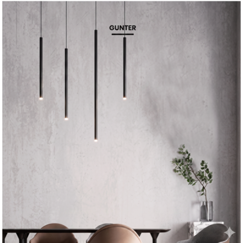 LUMINARIA COLGANTE GUNTER 3W 27K NEGRO
