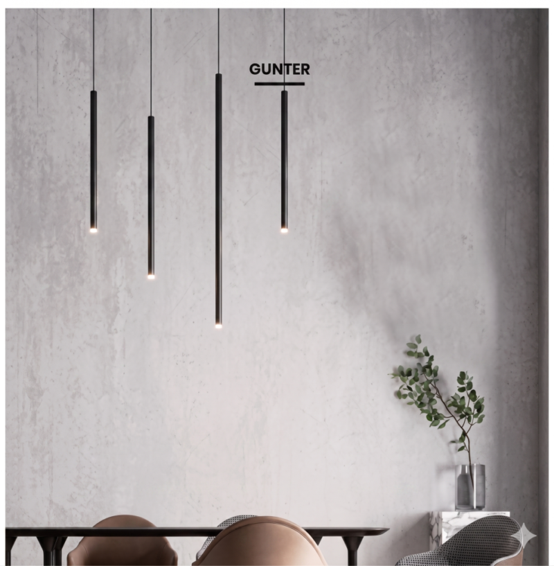 LUMINARIA COLGANTE GUNTER 3W 27K NEGRO
