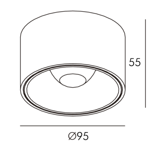 DOWNLIGHT LECCO SOBREPUESTO 20W IP54 30K NEGRO