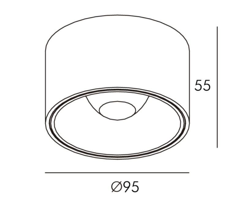 DOWNLIGHT LECCO SOBREPUESTO 20W IP54 30K NEGRO