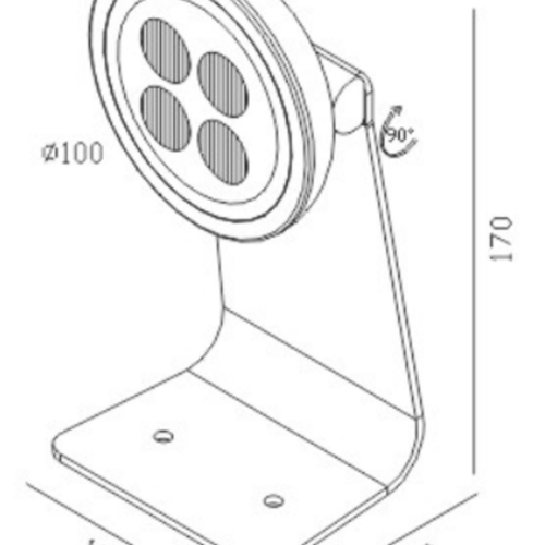 PROYECTOR EXTERIOR MAQUI 8.8W IP65 27K NEGRO 24V