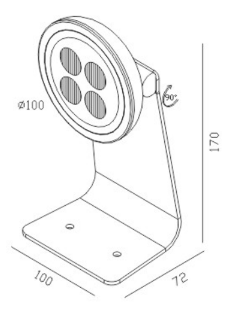 PROYECTOR EXTERIOR MAQUI 8.8W IP65 27K NEGRO 24V