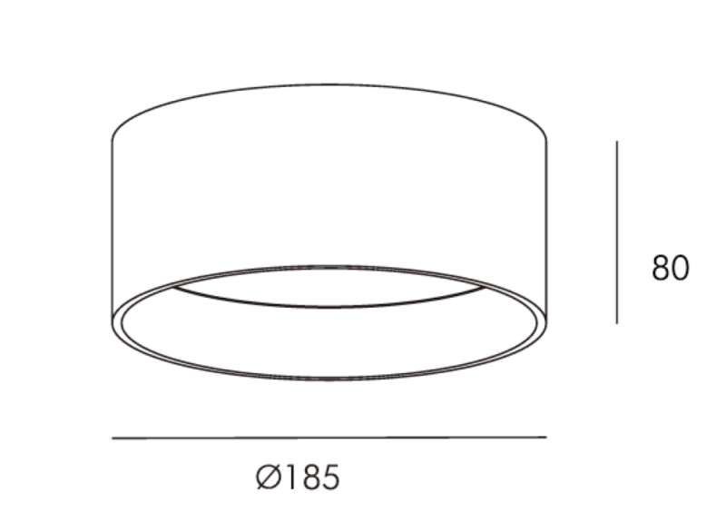DOWNLIGHT RAVENNA SOBREPUESTO 20W IP44 30K NEGRO